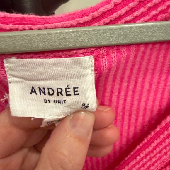 Pink Ribbed Button-Down Women's Top - Picture 3 of 4